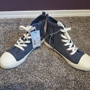 Cat & Jack Dark Gray High-Top Sneakers with White Laces
